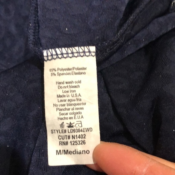 Windsor Dress Size Medium Navy Blue Glitter Lace Cut Out Back - Picture 7 of 10